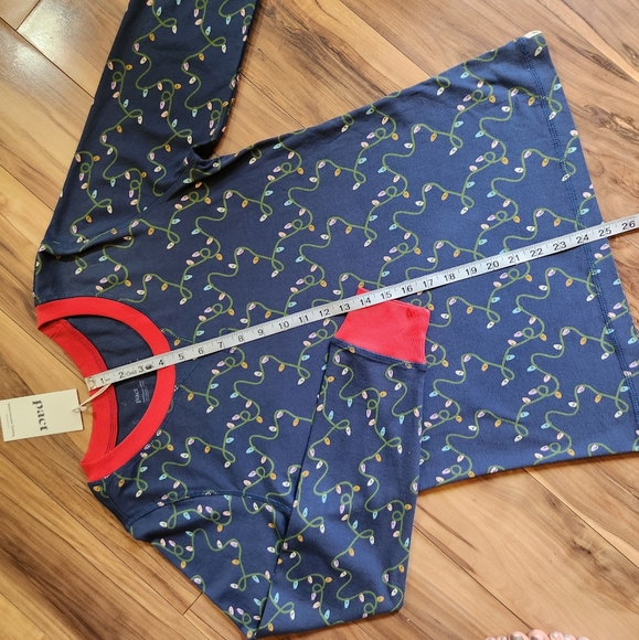 Pact Organic Dream Bigger Pajama Set Christmas Lights Size L - Picture 8 of 16